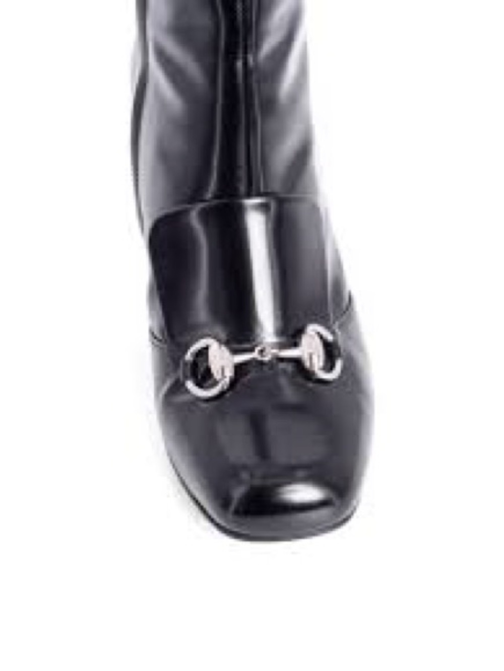 Gucci Black patent Leather Ankle Boot with Silver Horsebit size 37.5